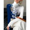 Lady's Sexy High-neck Long-sleeved T-shirt, Soft Texture for Autumn and Winter Tops, Machine Washable