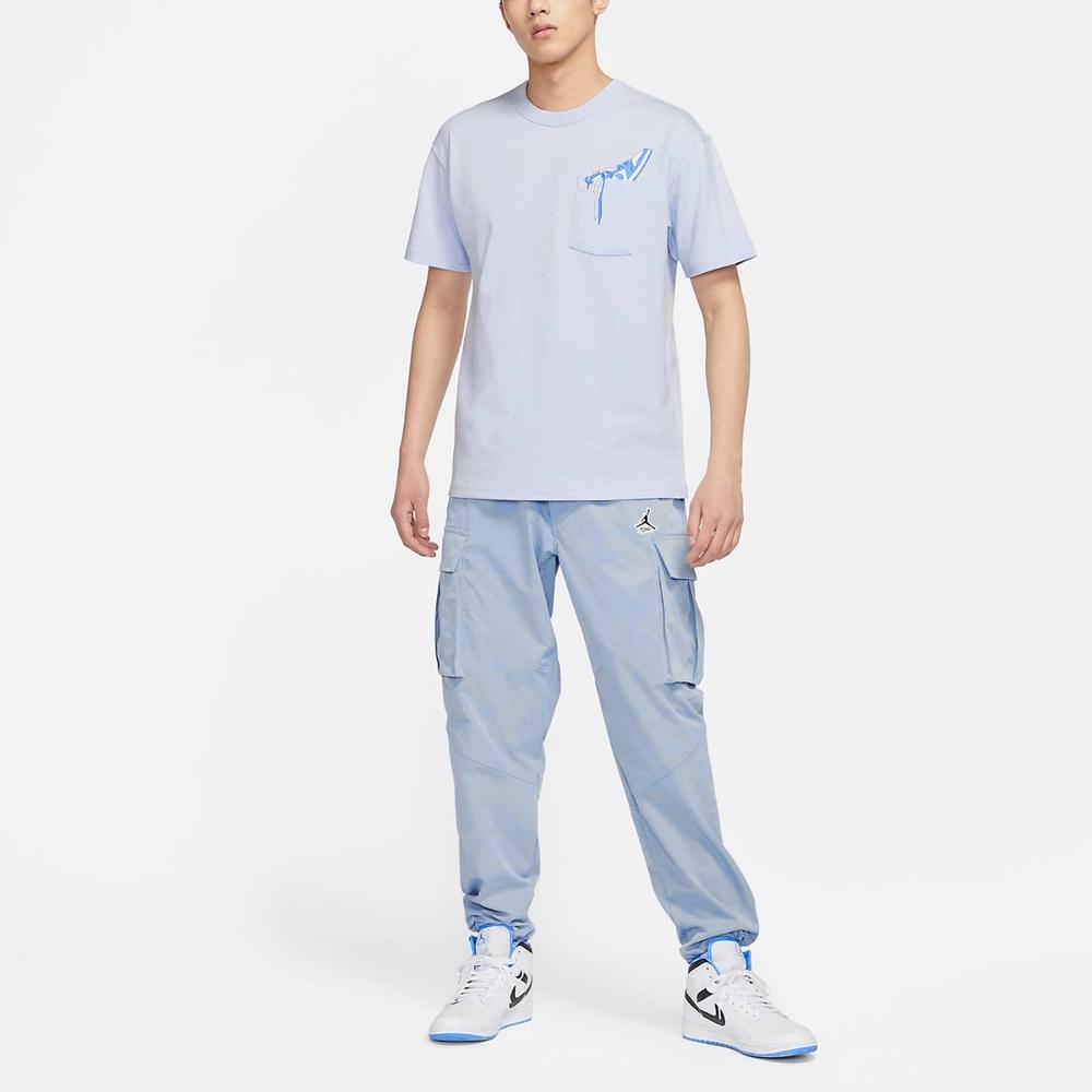 Jordan Breathable Solid Color Short Sleeve T-Shirt Men Tops Blue DV9724-085