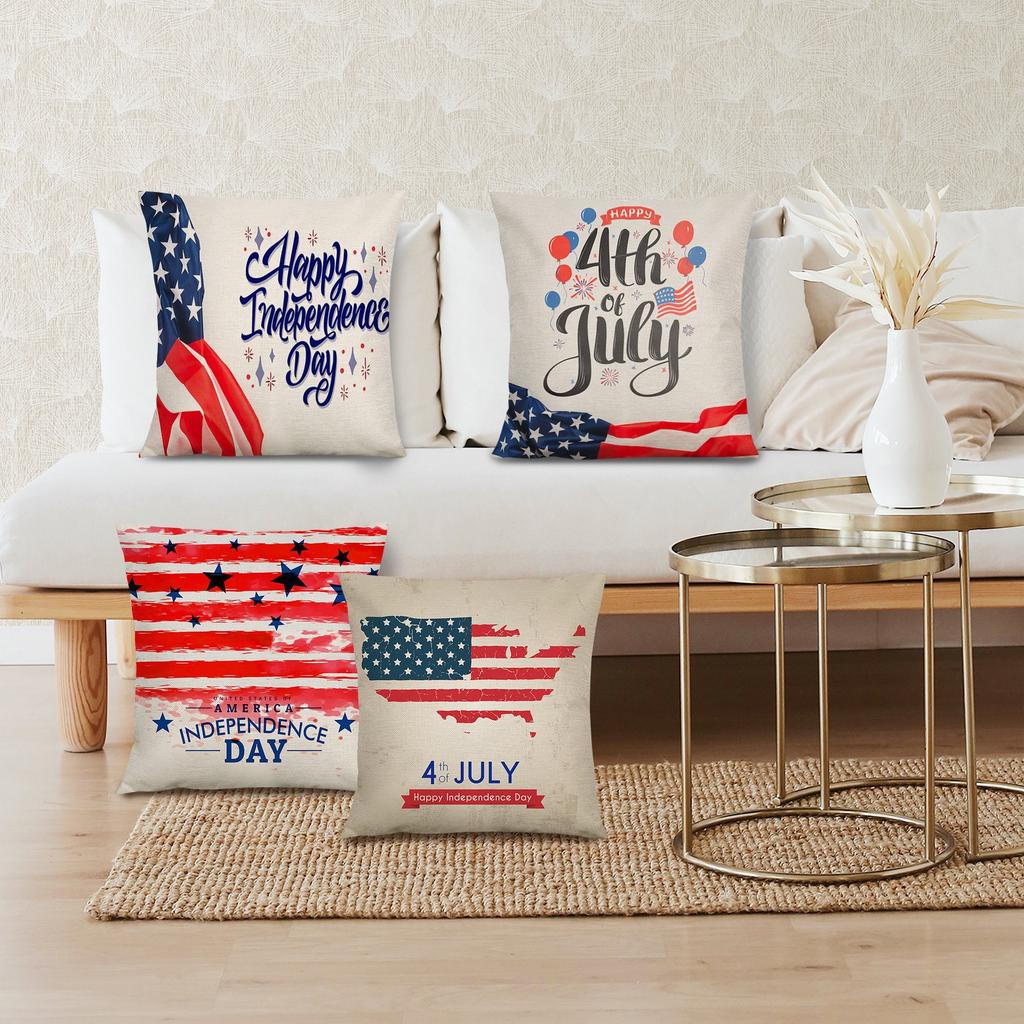 18 IN Independence Day Pillow Memorial Day Patriotic Pillowcase Decoration Independence Day Decorative Pillow