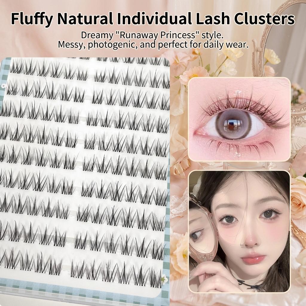 Fluffy Princess Style False Eyelashes Soft Comfortable Natural Curl for Women 10 Pairs