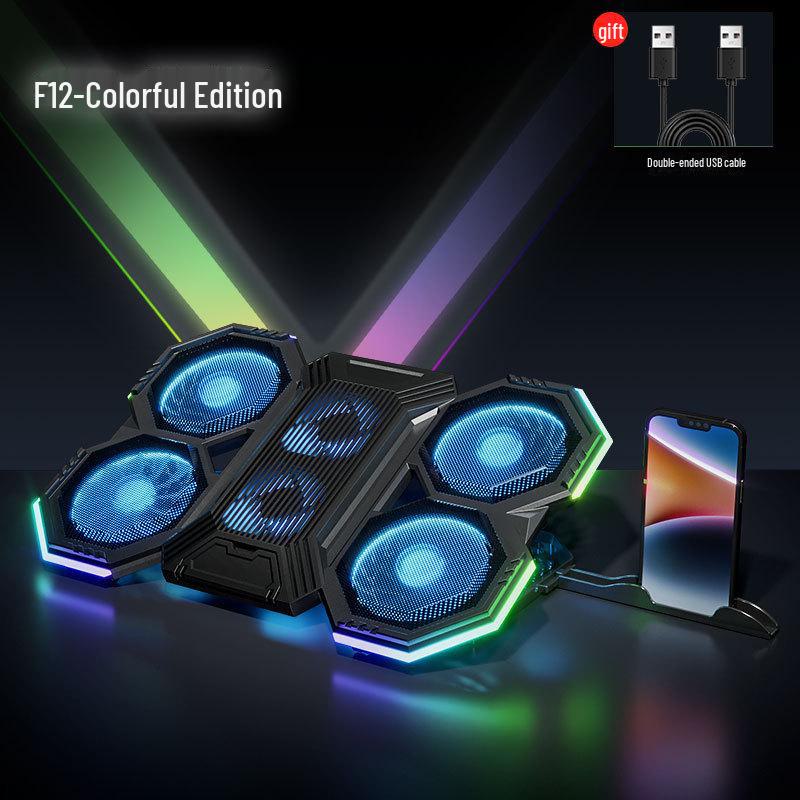 

Подставка для игрового ноутбука с воздушным охлаждением RGB F12 с 6 вентиляторами для дисплея 15,6