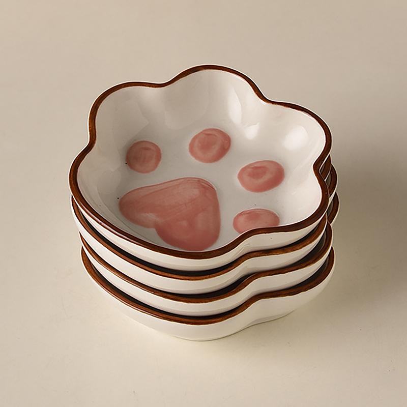 Søt Keramisk Liten Skål Mini Sennep Pesto Tomatketchup Soyasaus Skål Krydderfat med Håndtak For Hjem Restaurant