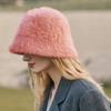 Autumn and winter new imitation rabbit fur bucket hat women's fashion street shot warm hat thickened dome versatile fisherman hat