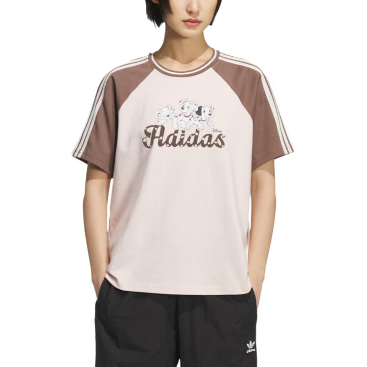 Adidas Originals X Disney Dalmatian Raglan T-Shirt Fashion Comfortable Soft Sports Short Sleeve Women Tops KG6699