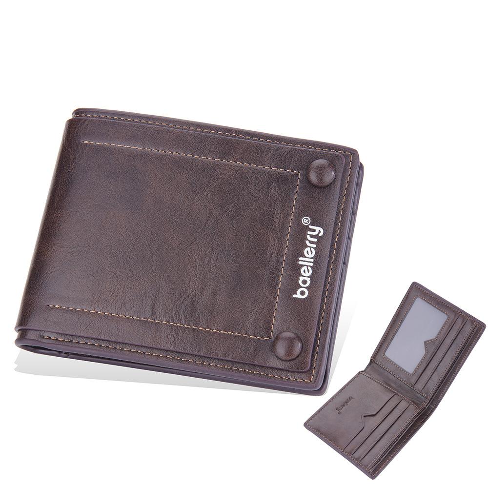 New wallet men's short European and American minimalist multi-card wallet retro open card bag