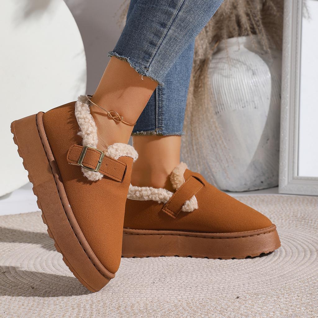 Women Snow Boots Autumn Winter Shallow Round Toe Casual Shoes for Women Lightweight Comfortable Platform Ankle Boots Women