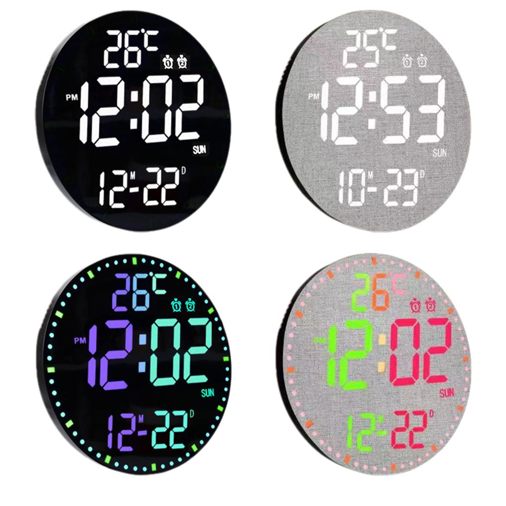 Electronic Wall Clock For Home With Temperature Detection Three Levels Brightness Adjustment Clocks