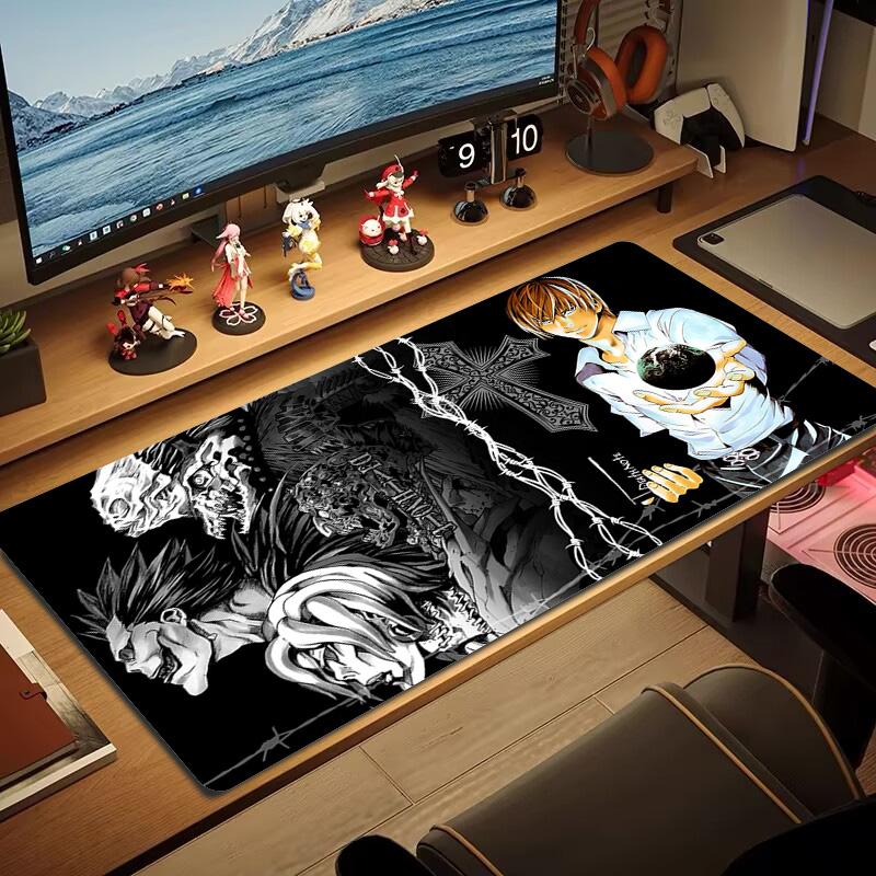 Death Note Anime Farbe Mauspad Großes Gaming Tischkissen Rutschfest Laptop Tablet Großes Mauspade XXL Matte Mini PC Spielmatte Mit Verriegelter Kante