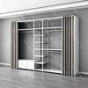 Floor-standing Open Wardrobe,Metal Steel Frame Clothing Rack,DIY Modular Wardrobe for Bedroom Storage,Self-made Clothes Hanger