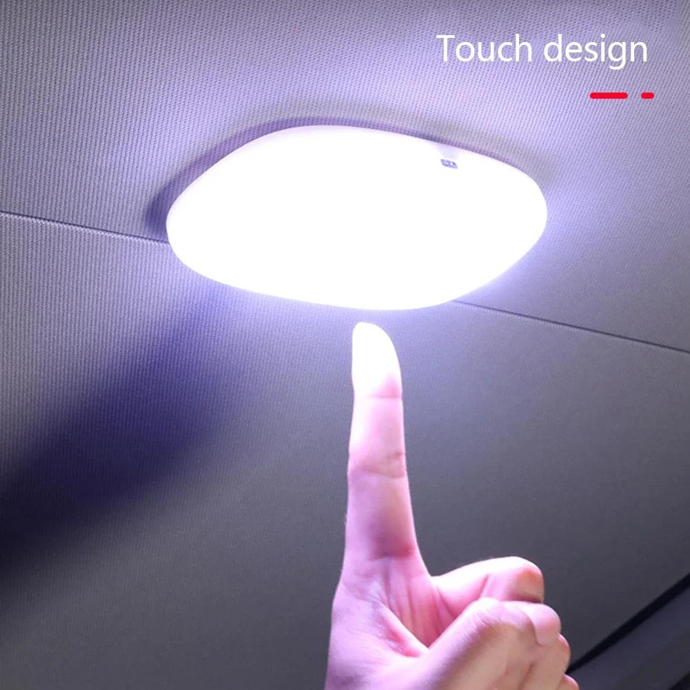 New Car Touch Light LED Wall Reading Lamp Magnet Base Car Ceiling Light Ambient Mood Trunk Lighting USB Rechargeable Lamp