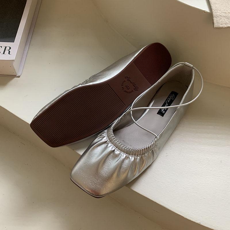 Fashion Soft Female Fashion Square Toe Ladies Flats With Shoes Casual Footwear Shallow Women Ballet Flats Slip On Shoes