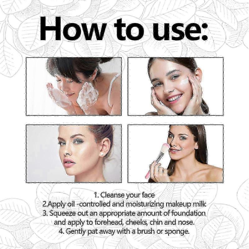 Liquid Concealer Foundation, Waterproof Natural Light And Delicate Makeup Does Not Remove Even Skin Tone Translucent Long-Lasting Foundation