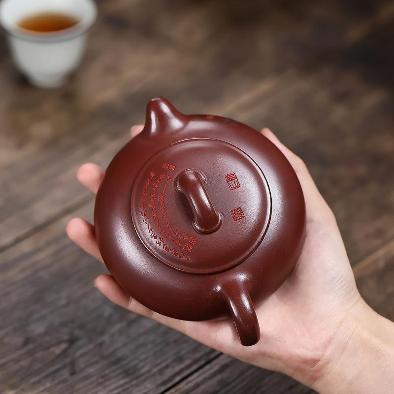 Elegant Handmade Yixing Zisha Teapot In Dragon Blood Clay