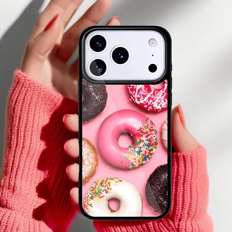Süße Cremige Rosa Donut Handyhülle für iPhone 17 16 15 14 13 Pro Max Rückabdeckung für 12 11 Pro Hülle