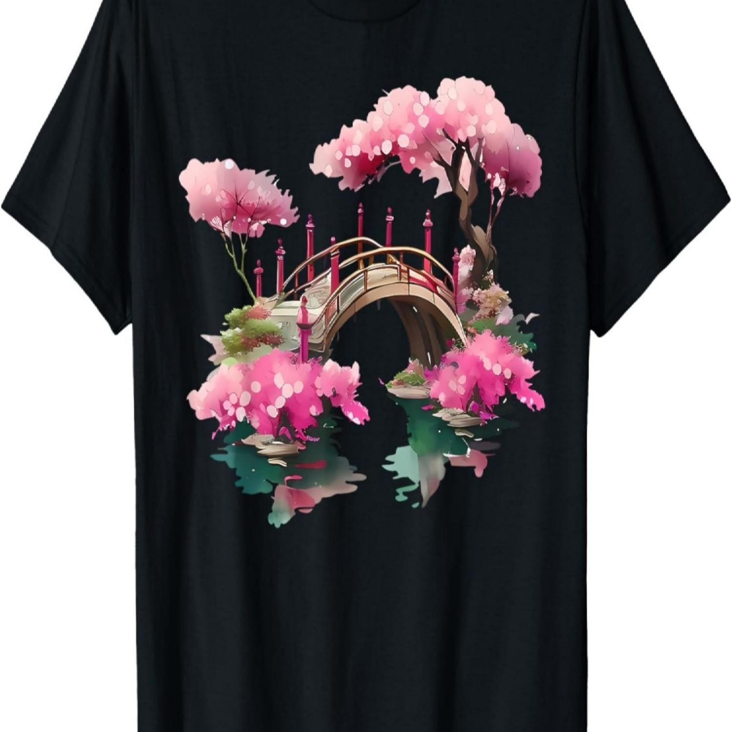 Sakura Pink Flower Blosso Cherry Blossom Floral  T-Shirt S