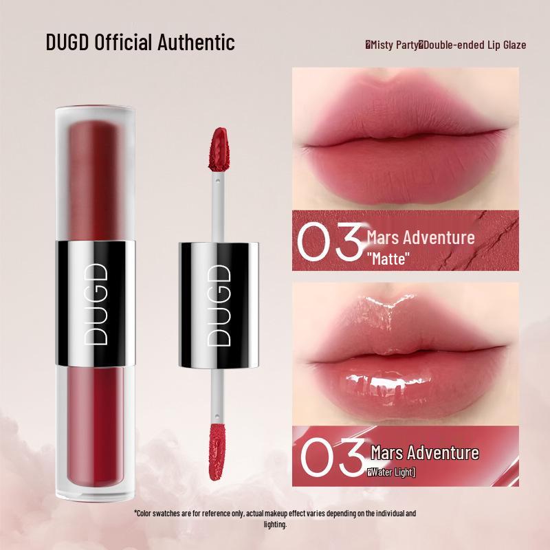 

DUGD Mist Party Двосторонній блиск для губ: Блискучі Пухкі Губи & Матовий Тінт Комбінація 5.5g