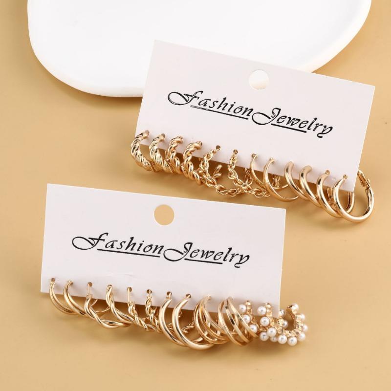 Premium Circle Earrings Women's Pearl Glossy Metal Earrings Earrings Niche Design Stud Earrings