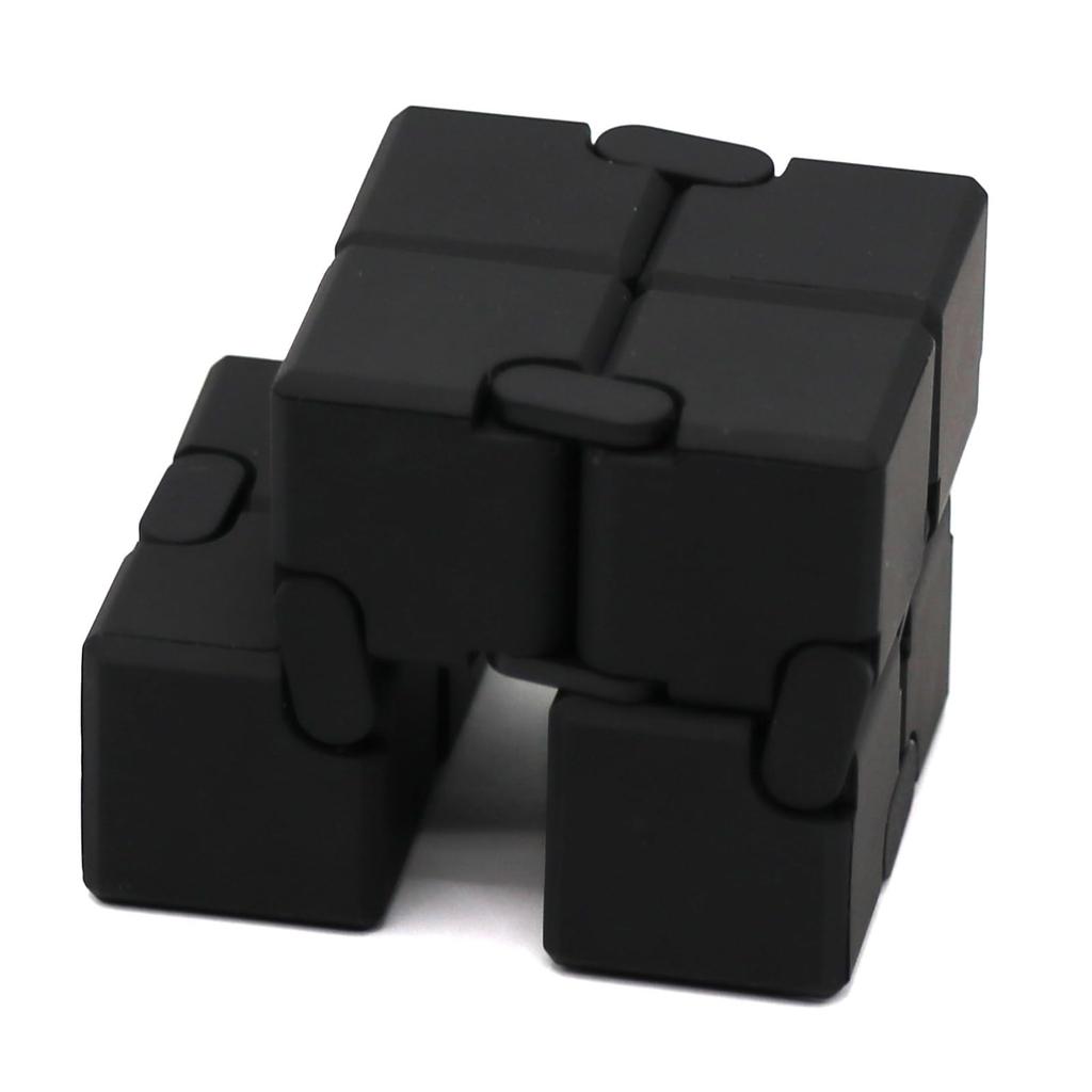 7JI Cube-Shaped Fidget Cube, Fidget Toy, Gadget for Time Killer, Adult EDC, Stress Relief, Christmas Gift, Black