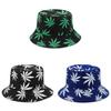 Printed Maple Leaf Double Faced Fisherman Hat Sun Protection Outdoor Gift Caps
