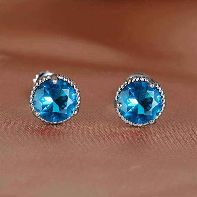 Vintage Screw Back Earrings for Women Men Gold Color Multicolor Zircon Green Blue Black Purple Crystal Wedding Stud Earrings CZ