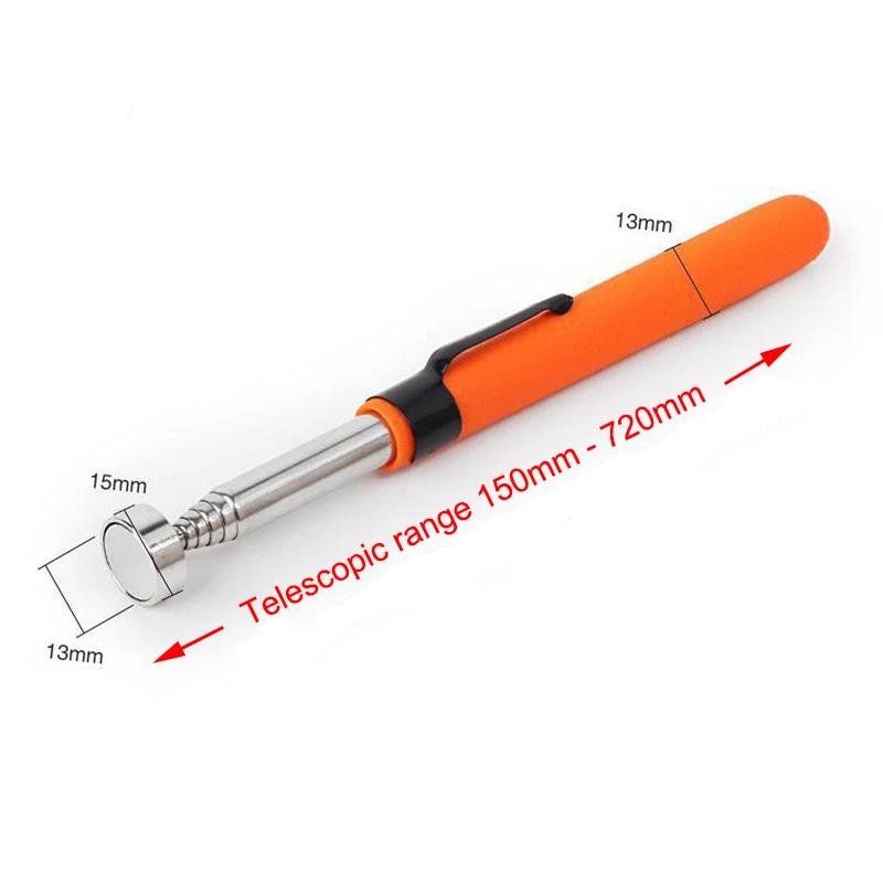 Τηλεσκοπικό μαγνητικό στυλό Μεταλλουργίας Handy Tool Magnet χωρητικότητας για μάζεμα μπουλονιού παξιμαδιών Ρυθμιζόμενο Μίνι στυλό ράβδου παραλαβής