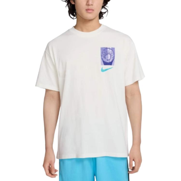 Nike SS25 Basketball Crew Neck Sports Casual Short Sleeve T-Shirt Men Tops White HJ3326133