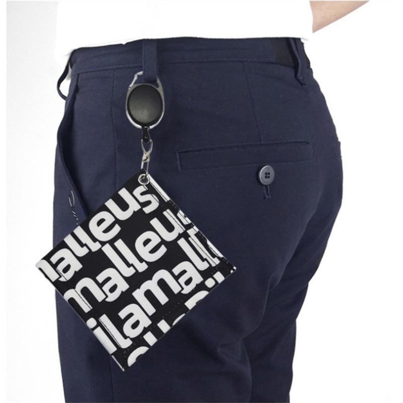 Golf Towel Golf Ball Club for Head Cleaner Golf Ball Waterproof Cleaning Towel Square Mini for w/ Retractable Keychain B