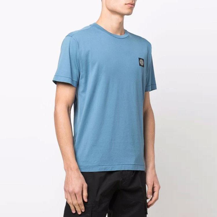 STONE ISLAND Short Sleeve T-Shirt Mid Blue Men Tops 761524113-V0046