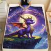 1PC Spyro the Dragon Print Flannel Blanket, High Quality Comfortable for All Seasons, Home Decor, Warmth and Comfort, Perfect for Christmas Gifts