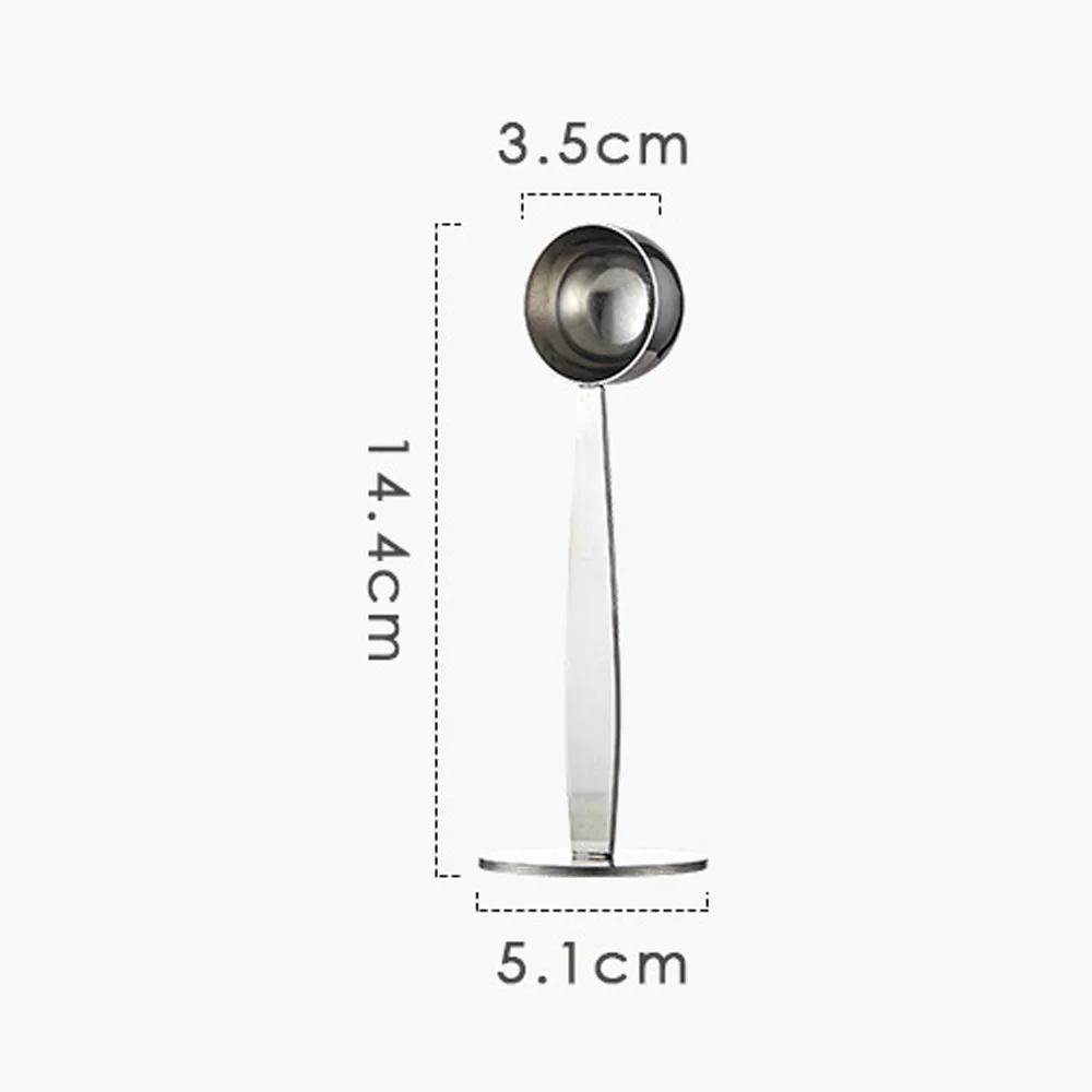 2-in-1 Stainless Steel Coffee Spoon 51mm Tampers Multifunction Measuring Spoons Powder Hammer Tamper Barista Coffee Accessories