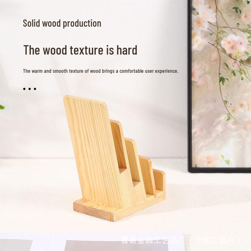 Pre-sale Wooden Business Card and Magazine Display Stand with Non-slip Base