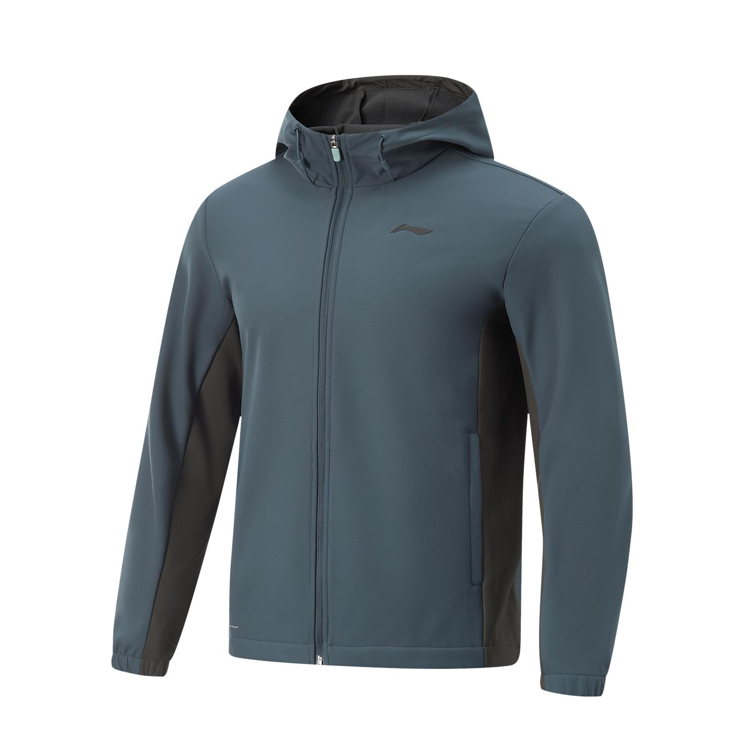 Li-Ning Men s Fitness Fleece Lined Water Repellent Hooded Jacket Indigo Blue AFDU529-4 M
