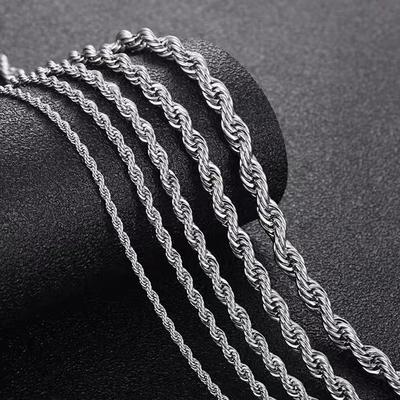 Colar Corrente Torcida de Aço Inoxidável Banhado a Ouro 18K para Homens - Estilo Hip-Hop da Moda