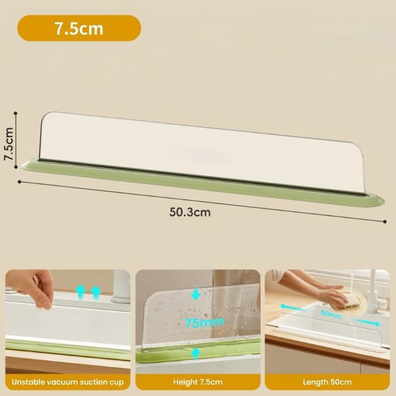 Silicone Water Splash Guard Suction Cup Water Stop Baffle Durable Anti-splash for Kitchen Dish Washing Tasks
