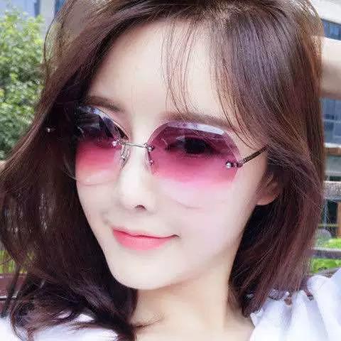 

Frameless Trimmed, Sunglasses, Sunglasses, Women S Polygonal Large Frame, Tide Sunshade, Street Shooting Ins Shake