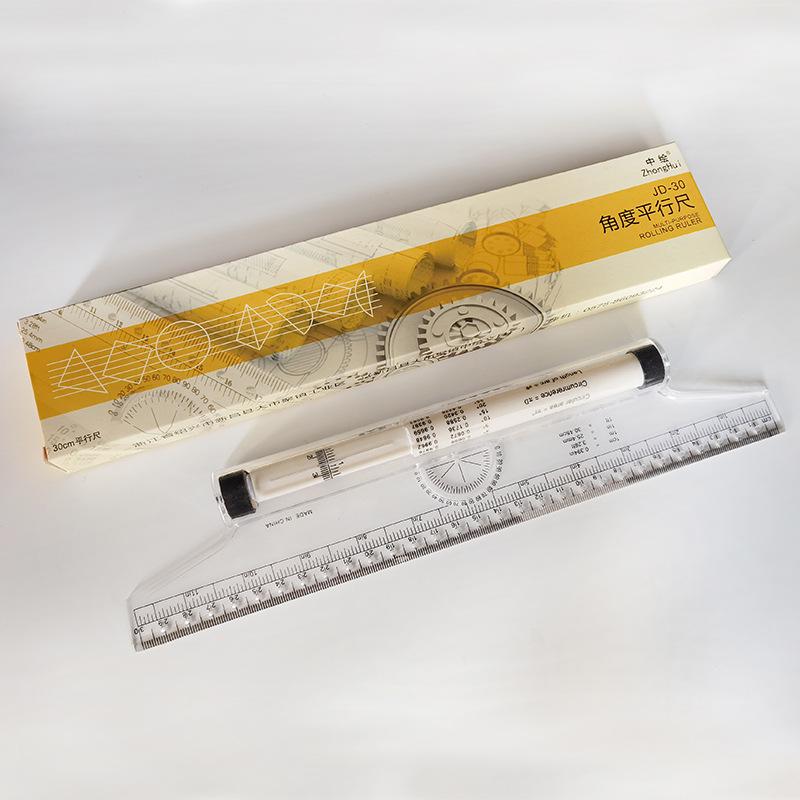 30cm Multifunctional Parallel Rolling Ruler for Drafting and Design