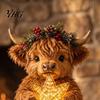 Christmas Tree Star Topper Highland Cow Glowing Topper, Lighted Decoration with Unique Party Supplies Warm LED, Battery Operated Holiday Ornament for