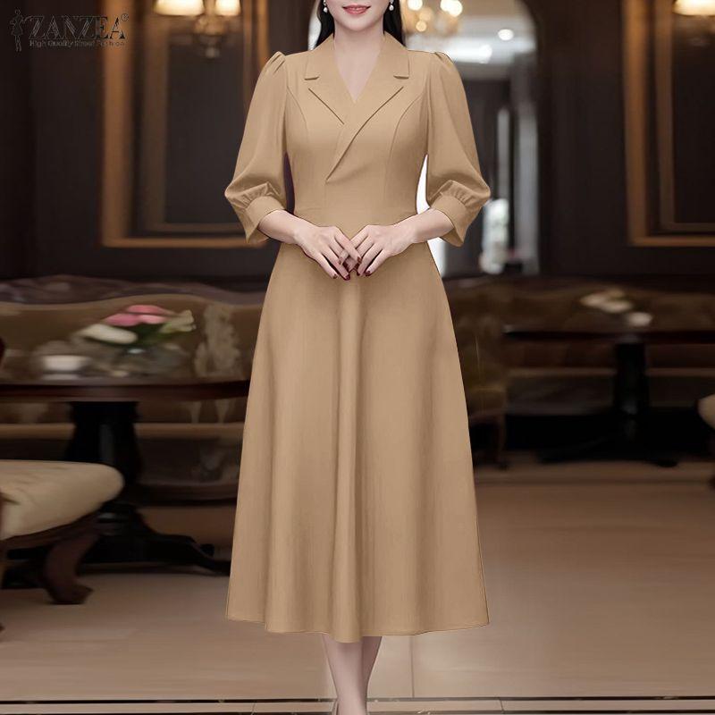 ZANZEA Sieviešu ikdienas V-veida kakla elegantas
