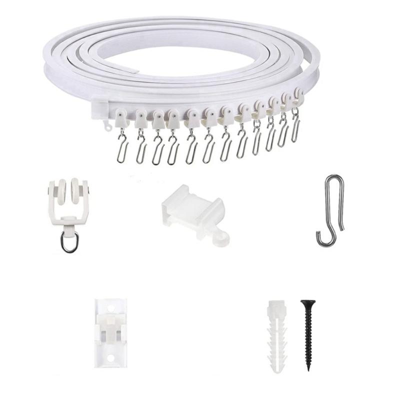 Flexible Curtain Rails for Any Room 6/7/8 Meter Length Ceiling Track with Smooth Rollers Set for Home or Office Use