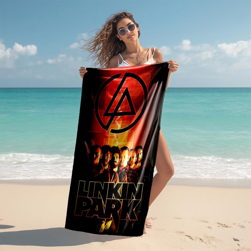 1pc Linkin Park2 Beach Towel, Comfortable and Thick, and Swimming/Bath/Picnic/Camping Towel, Suitable for Seaside Beaches