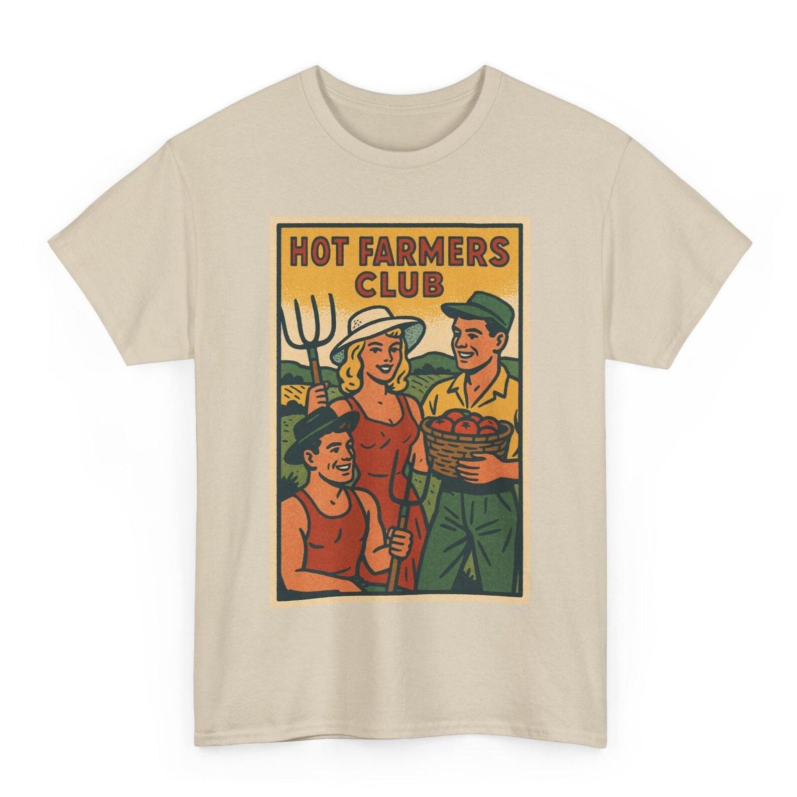 Hot Farmer Club T-Shirt: Retro Comic Graphic Tee S