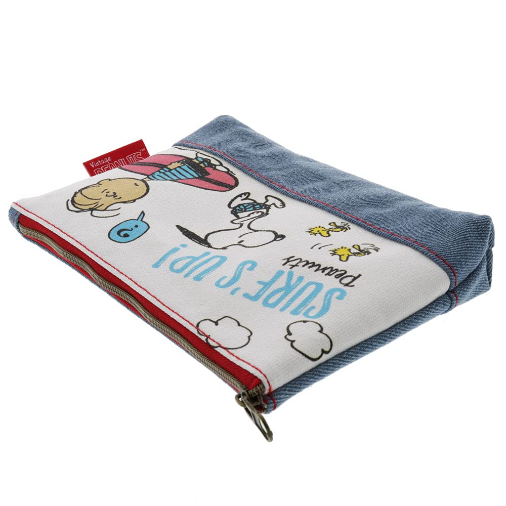 Sunstar Stationery Snoopy Pen Pouch New Life Collection Denim Surf S1423843