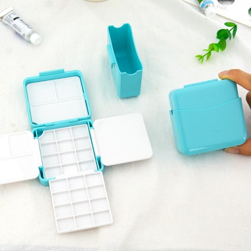 Leere Aquarellbox, leere Aquarellfarbenpalette, Reise-Aquarellpalette mit Palette, Zeichenzubehör