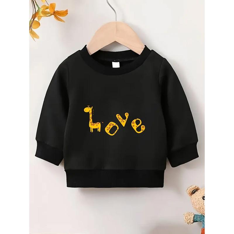 Cute Print Pattern Sweatshirt for Baby Girls Aged 0-3 Years, Comfortable And Easy, Suitable for Outdoor Wear in Spring