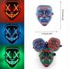 Halloween Mask LED Light Up Mask Scary Glowing Mask Purge Party Mask Wireless Neon Purification Mask Light Up Bar Music Festival