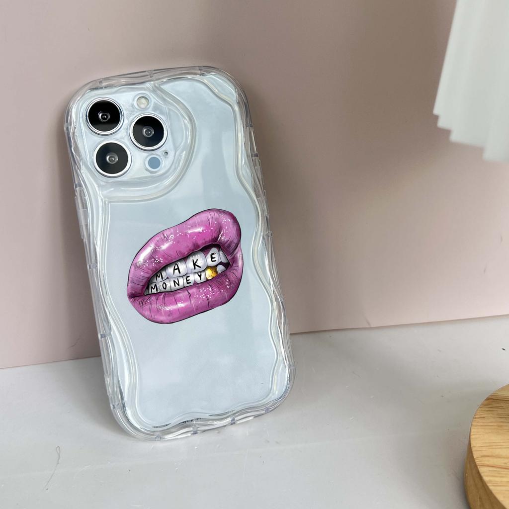LZ20 Lips kiss design Clear Soft Wave Phone Cases for iPhone 15 13 Pro Max 12 mini 14 8 Plus XS Max XR 6 Protection Back Cover
