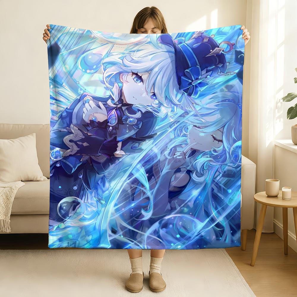 Genshin Impact Game Furina Blanket Soft and Skin Friendly For Couch Bed Napping Bedspread All Seasons Comforter