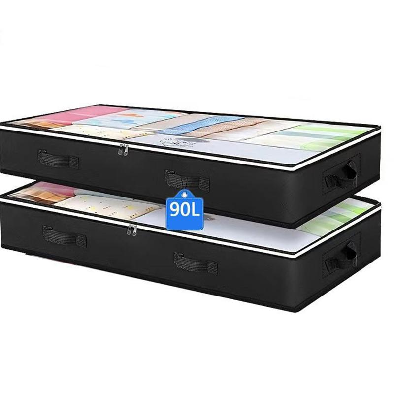 90 L Large Storage Bags Foldable Closet Organizers Storage Containers with Reinforced Handle for Clothing Blanket Bed Sheets