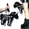 40cm Schwarzer Punk-Stil Skelett Einhorn Plüschtasche Gothic Rock Cartoon Rosa Plüsch Flugpferd Weiche Stoffpuppe Umhängetasche Spielzeug