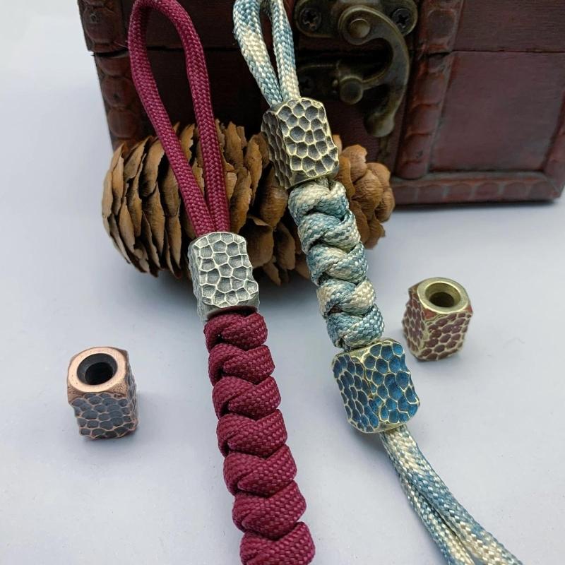 Barrel Paracord Bead Bracelet Keychains Handcraft Pendant DIY Outdoor Accessory